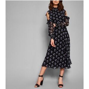 Ted Baker Hilania Love Birds Print Cutout Dress
